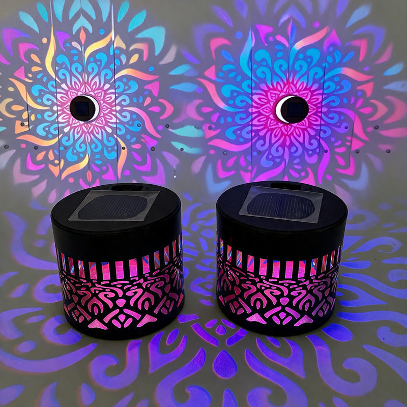 Solar Projection Garden Light With Decorative Floral Pattern And Dusk-To-Dawn Sensor Kalsten