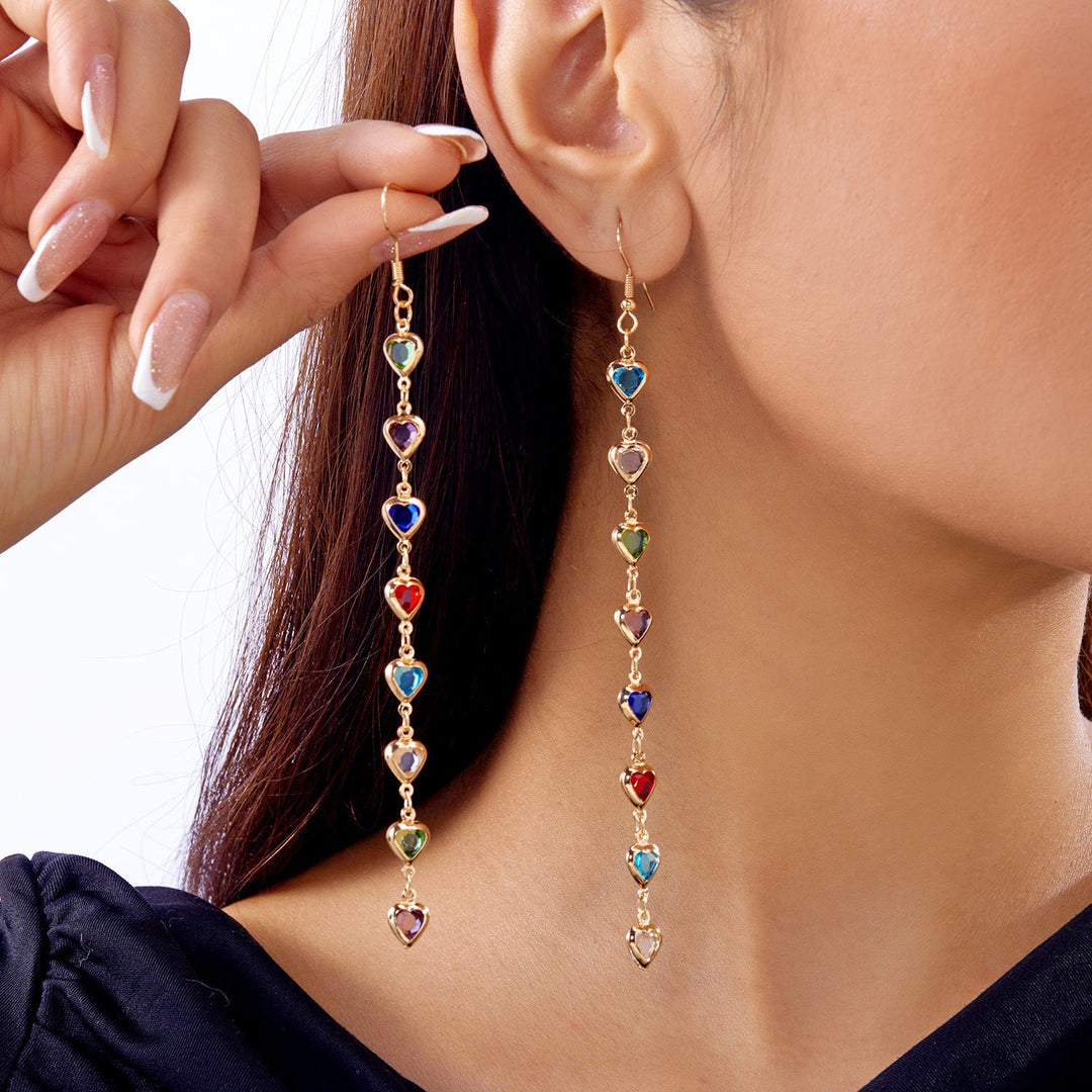 Dazzling Heart-Shaped Drop Earrings Kalsten