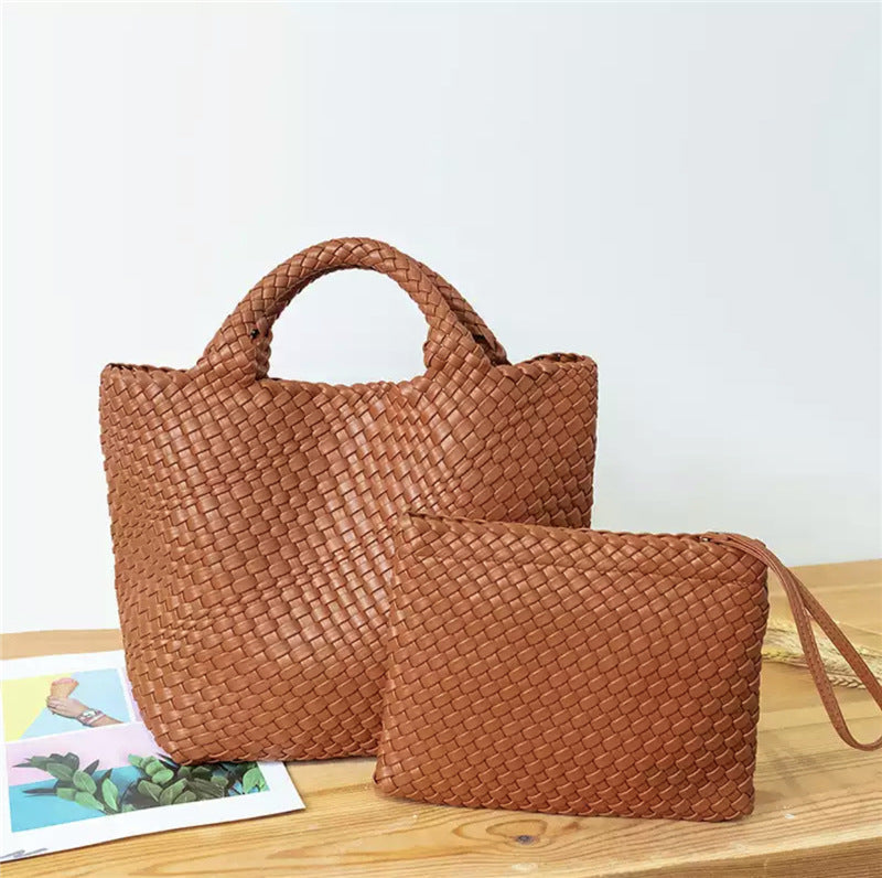 Elegant Braided Handbag with Removable Clutch Kalsten