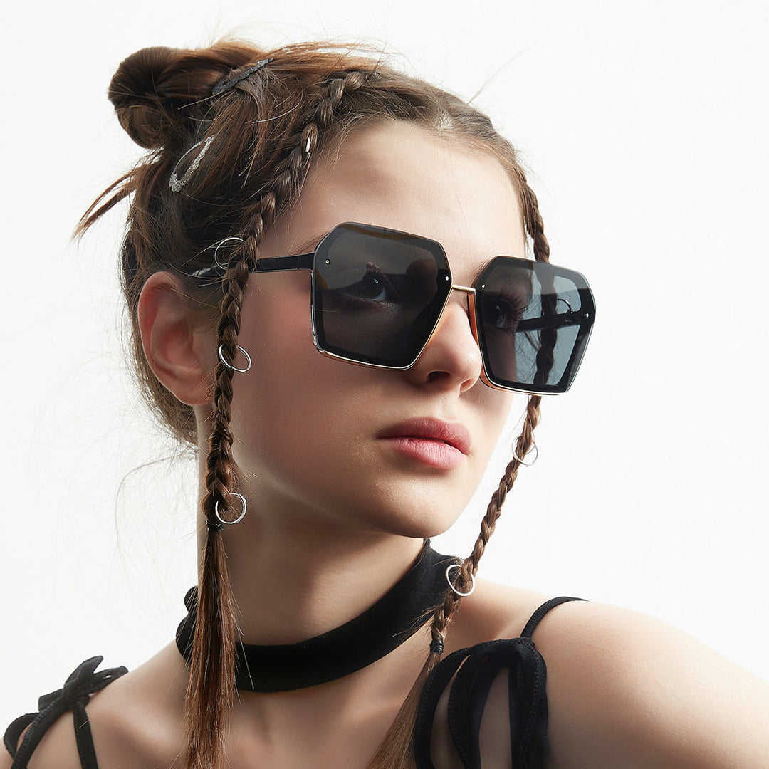 Women's creative oversized sunglasses with unique geometry Kalsten