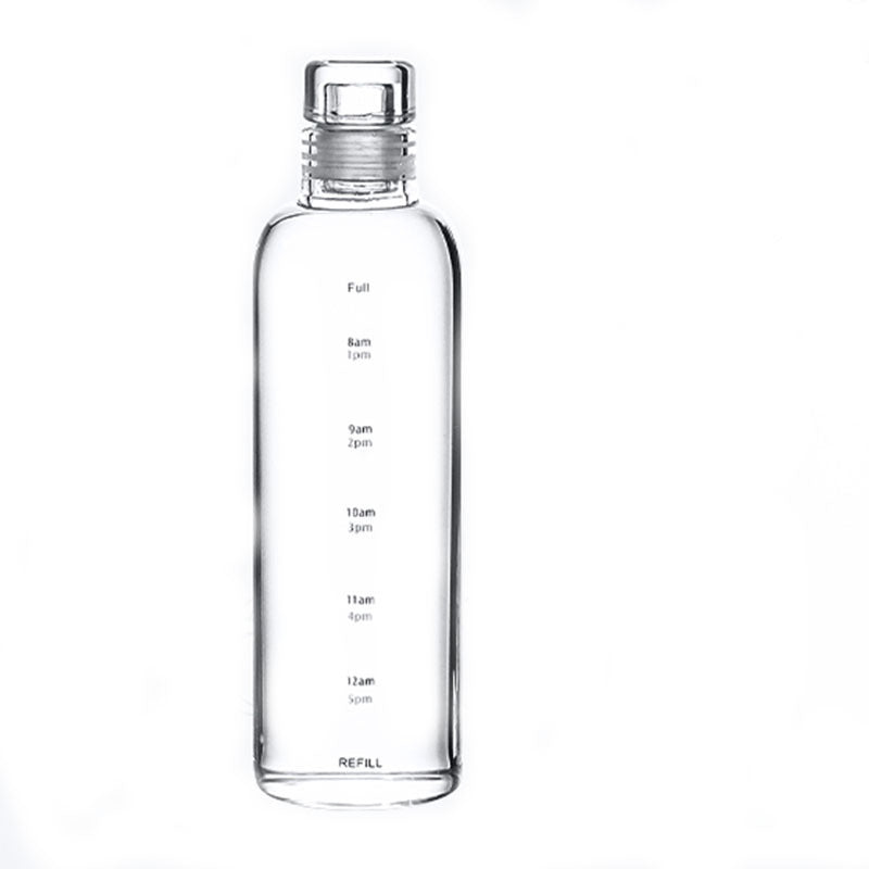 Women's transparent motif drinking bottle with time markers Kalsten