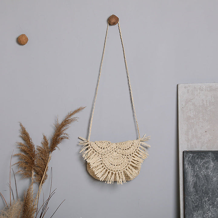 Boho Crossbody Bag Made of Handcrafted Natural Material Kalsten