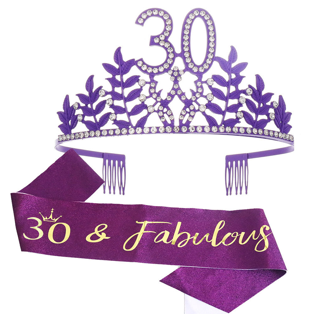 Women's Glamorous Birthday Crown with Shining Rhinestones Kalsten