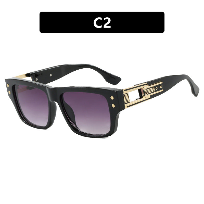 Women’s trendy square sunglasses with elegant gold decorative structure Kalsten