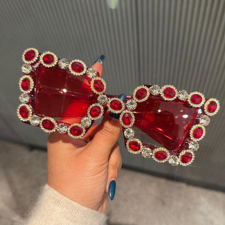 Ladies Glamorous Designer Sunglasses with Rhinestone-Embellished Frame Kalsten
