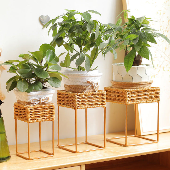 Stylish Woven Plant Holder with Stand Kalsten