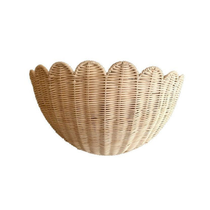 Handwoven wall basket with wave pattern Acalora