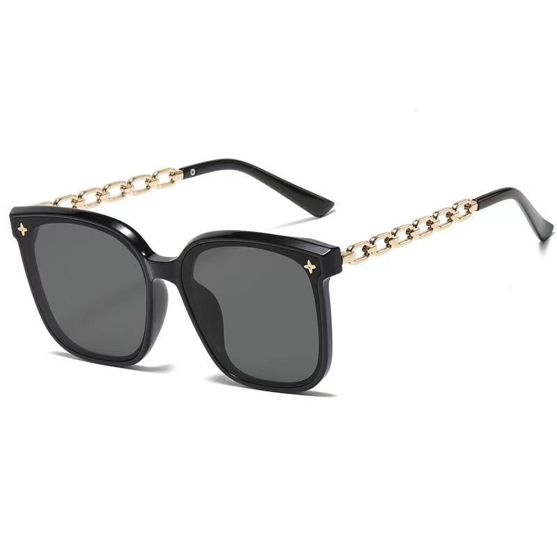 Women's extra-large sunglasses with fashionable chain frame Kalsten