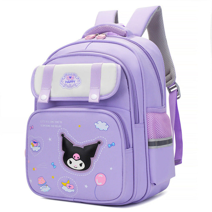 Cartoon-Themed Multi-Compartment School Backpack