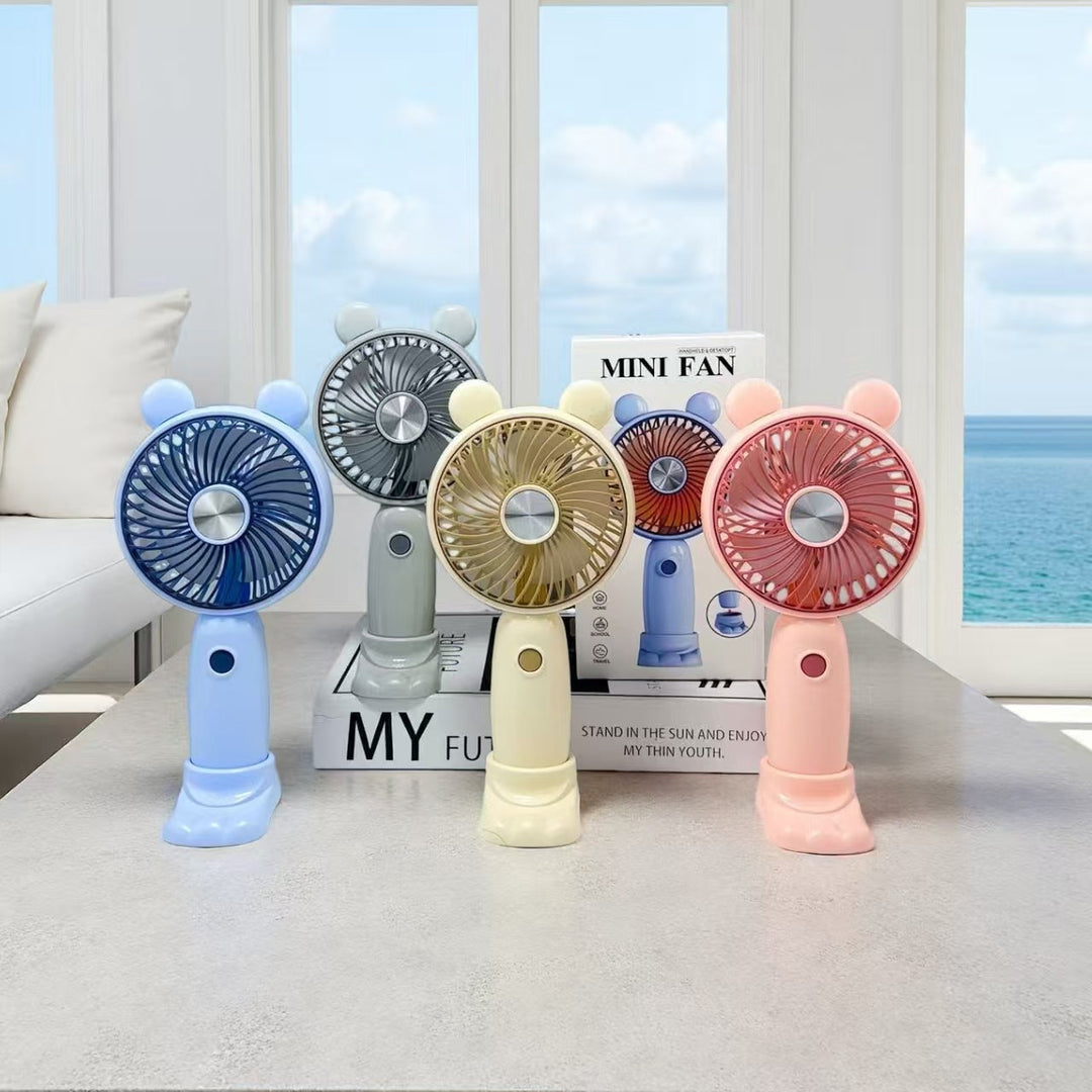 Ladies Portable Hand Fan in playful Bear Design Kalsten