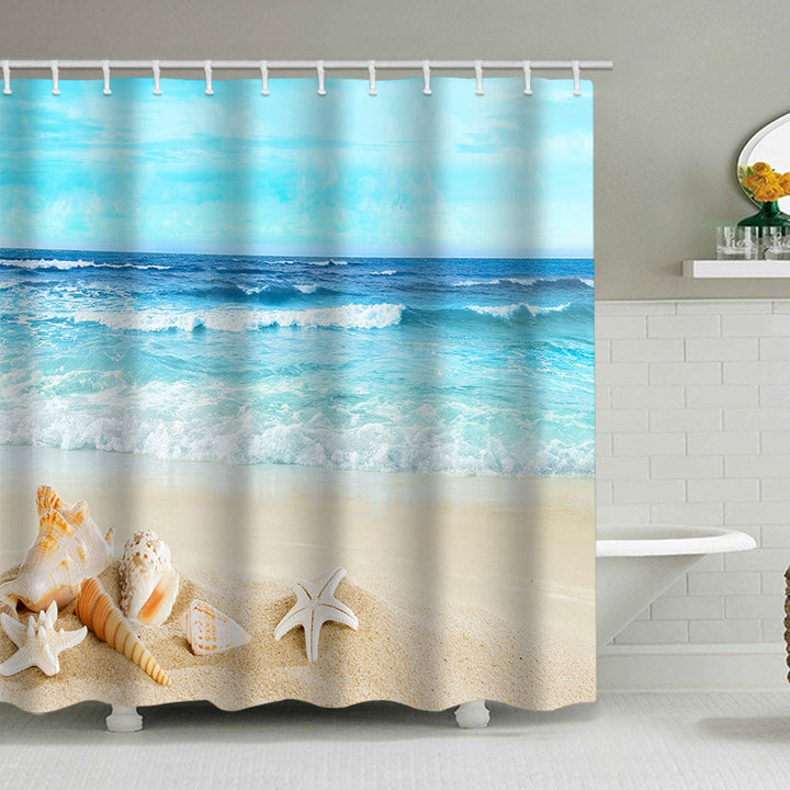 Beach-Themed Shower Curtain Kalsten