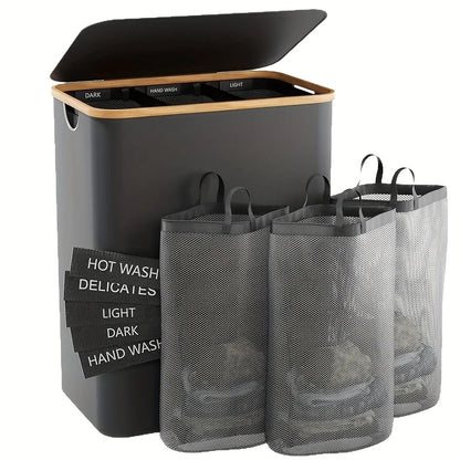 Laundry separation system with bamboo lid Acalora