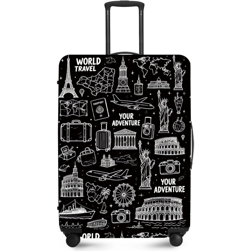 Unisex nan elastic suitcase cover with UV-resistant motif print and zip opening Kalsten
