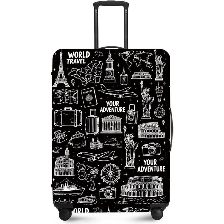 Unisex nan elastic suitcase cover with UV-resistant motif print and zip opening Kalsten