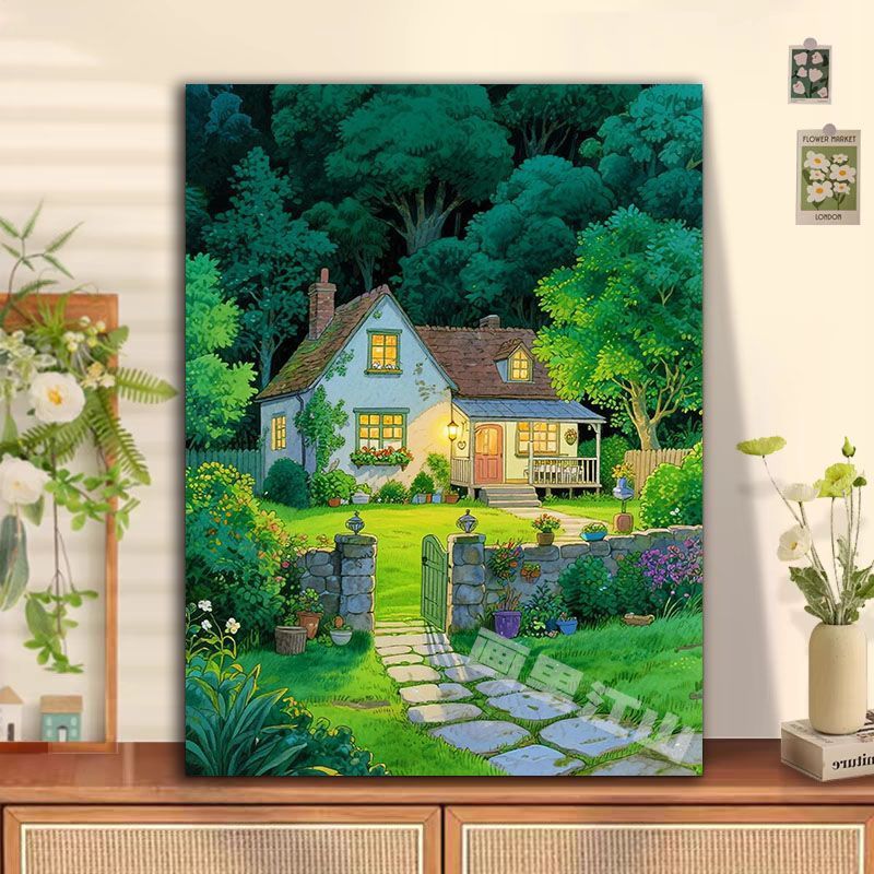 Cozy Cottage Landscape Wall Art Kalsten