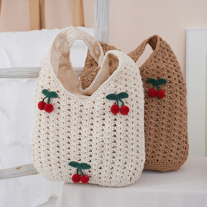 Handcrafted cotton shopper with fruity design Kalsten