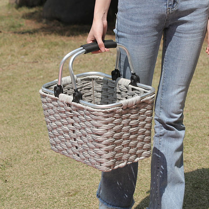 Women's Portable Shopping Basket with Aluminum Handle Kalsten