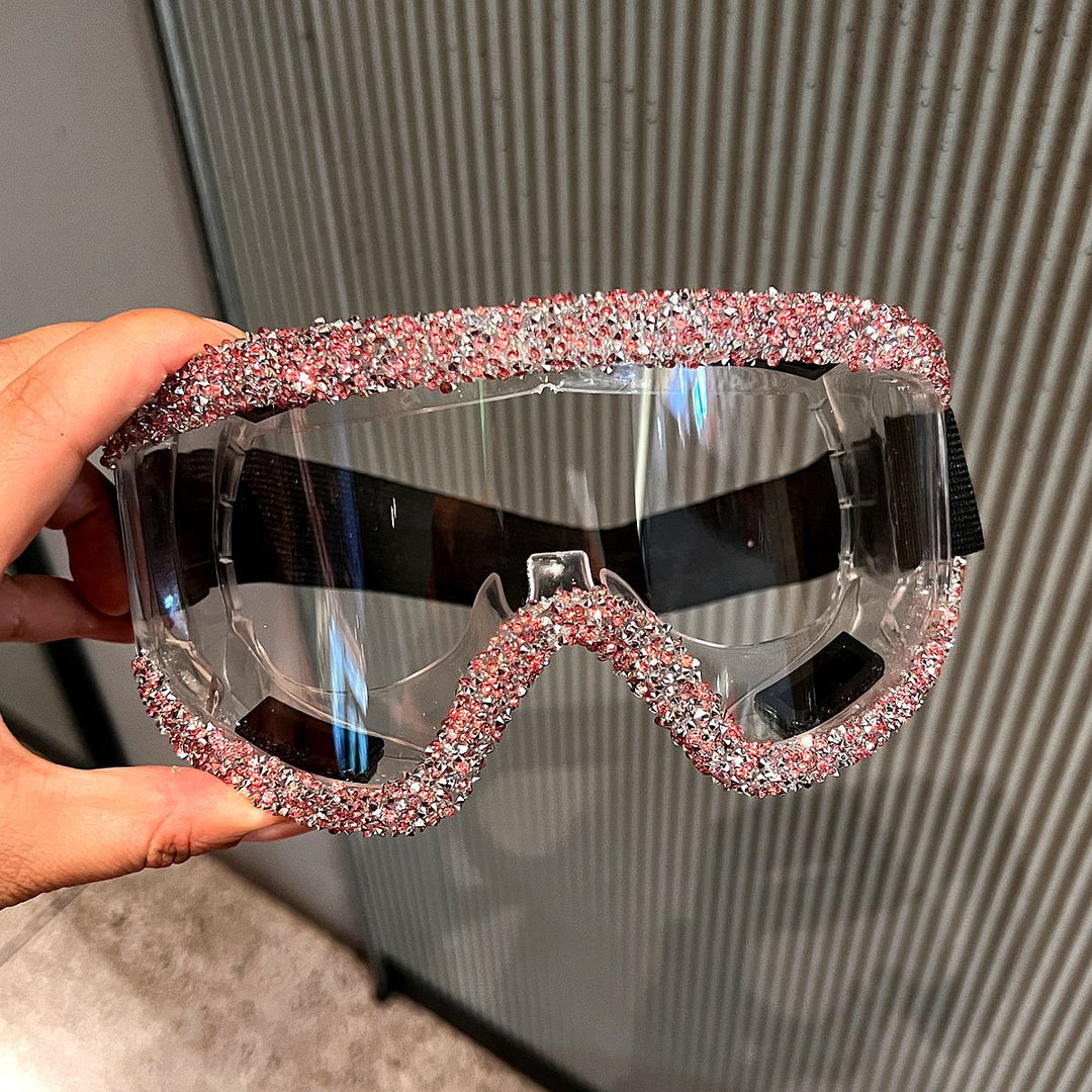 Ladies glamorous ski goggles with sparkling crystal frame Kalsten
