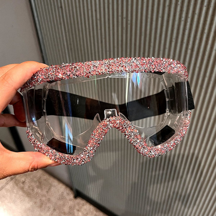Ladies glamorous ski goggles with sparkling crystal frame Kalsten