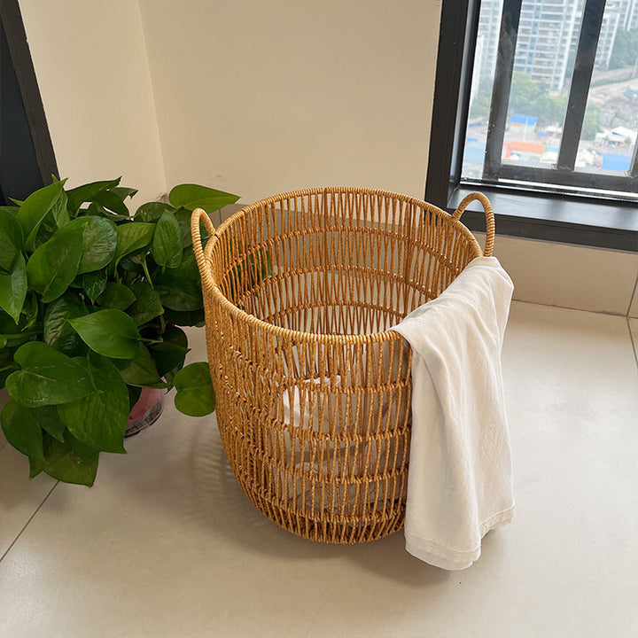 Women Round Braided Laundry Basket Kalsten