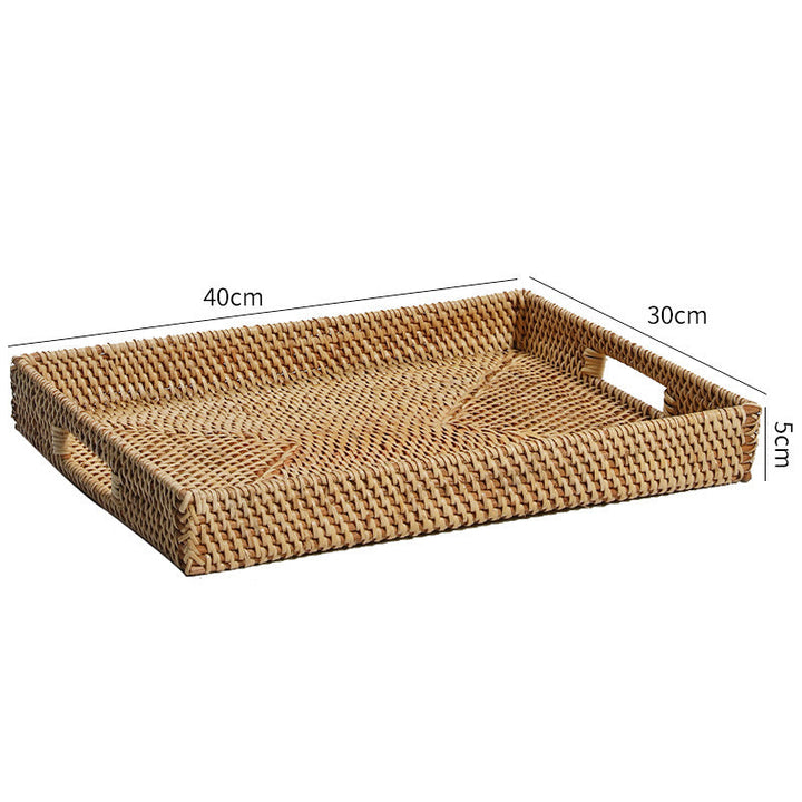 Unisex Rectangular Serving Tray made of natural wicker Kalsten