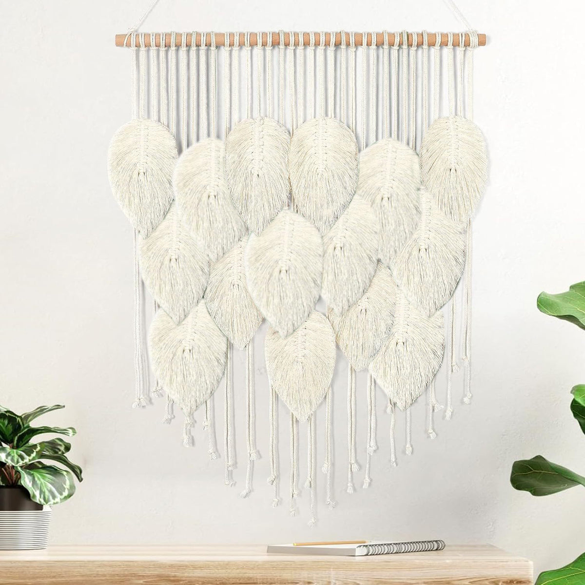 Macrame Leaf Wall Hanging Tapestry Acalora