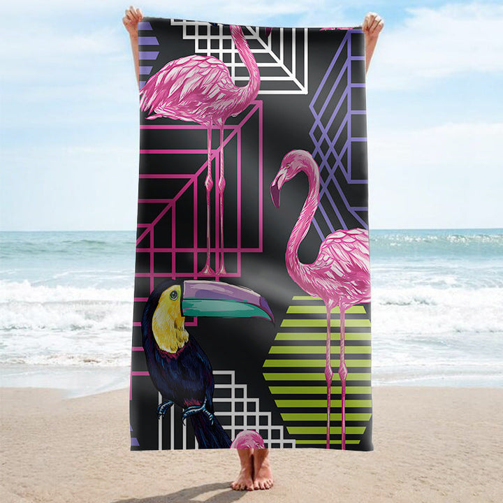 Beach towel with tropical flamingo pattern Kalsten