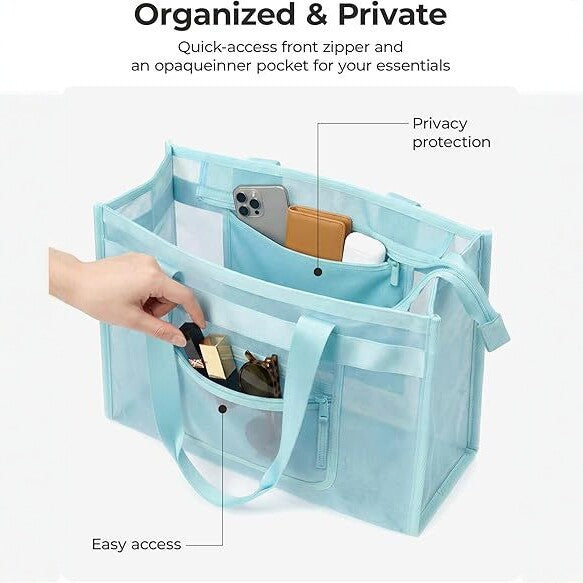 Transparent shopping bag with elegant details Kalsten