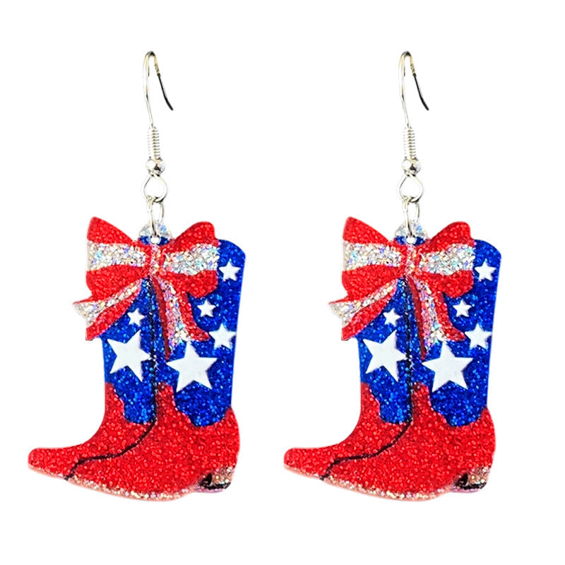 Women's shimmering statement earrings with star and fireworks design made of acrylic Kalsten