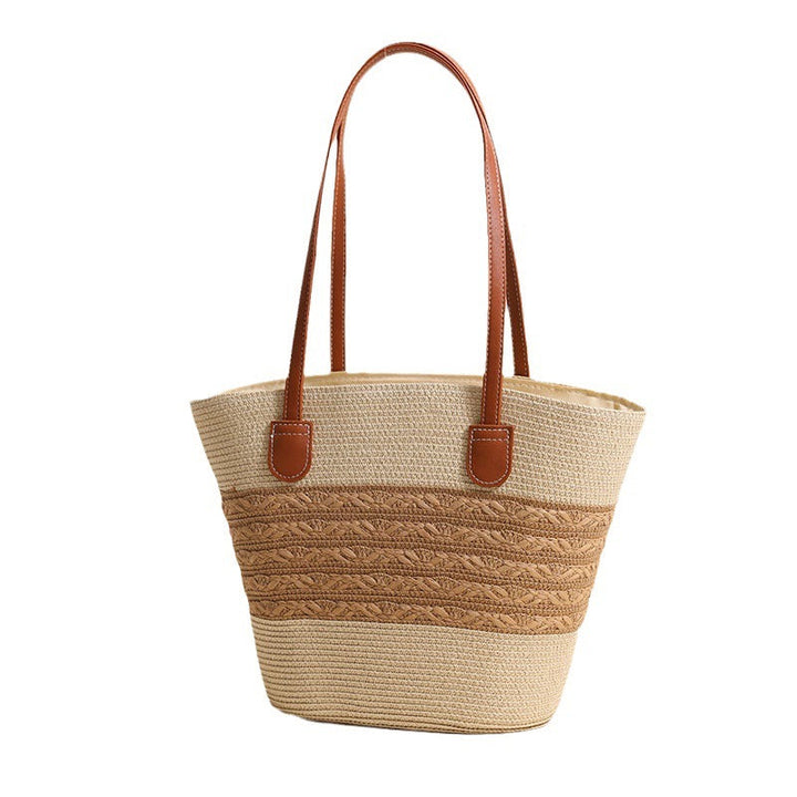 Elegant Bast Tote Bag with Leather Accents Kalsten
