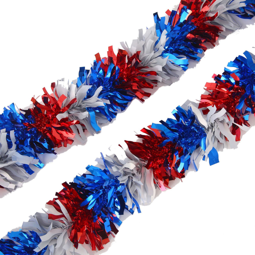 Unisex decorative party garland with dense fringed ribbon and metallic effect Kalsten