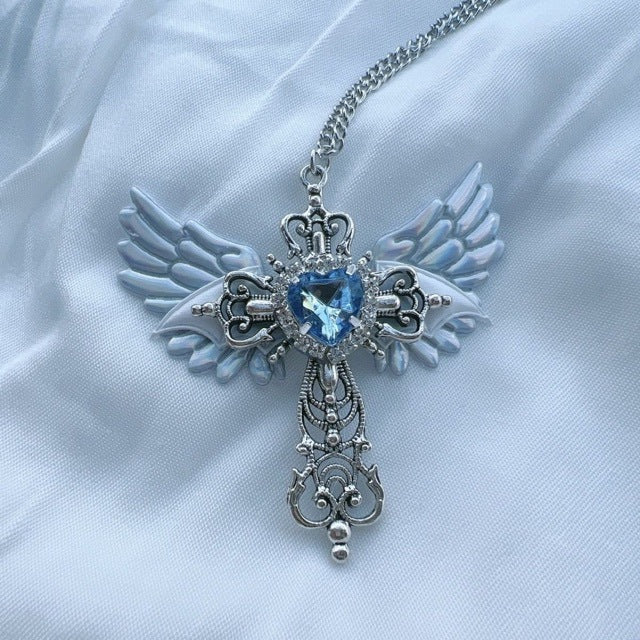Angel Wing Heart Pendant Necklace Kalsten