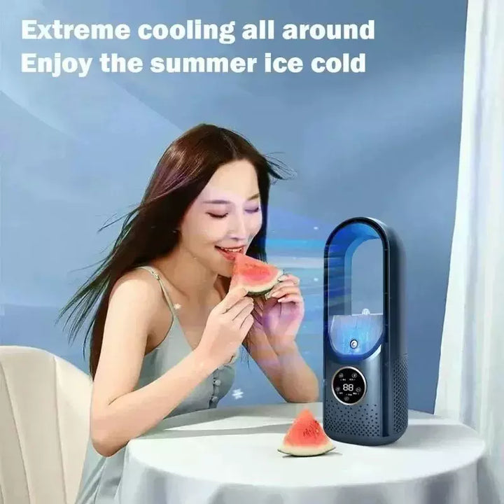 Unisex one-size bladeless evaporative tower fan and humidifier with touch LED display and brushless motor Kalsten