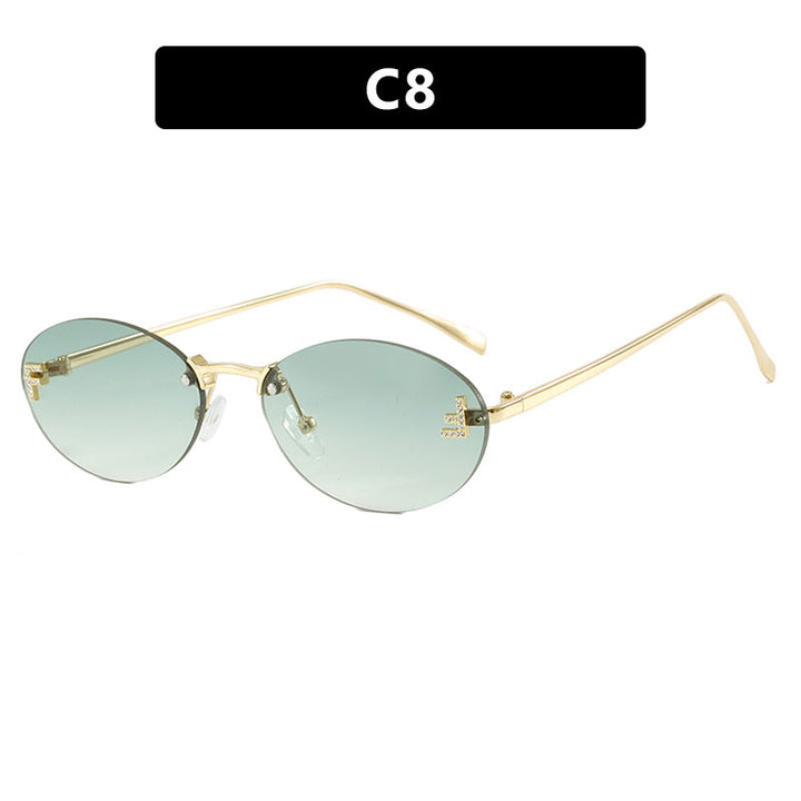 Women's fashionable sunglasses with elegant, round lenses and delicate metal frame Kalsten
