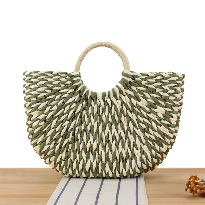 Braided Beach Bag with Ergonomic Handle Kalsten