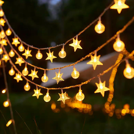 Decorative Outdoor LED Star And Globe String Lights Weather-Resistant Versatile Hanging Garland Kalsten