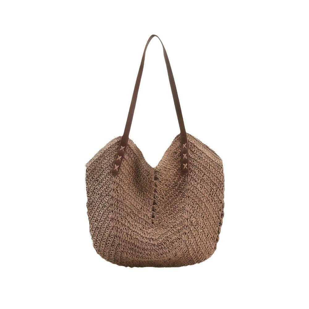 Elegant Bast shoulder bag with leather accents Kalsten