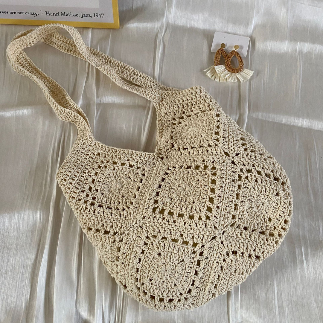 Handmade shoulder bag with floral motifs Kalsten