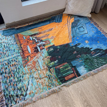 Artistic Vintage-Inspired Tapestry Throw Blanket