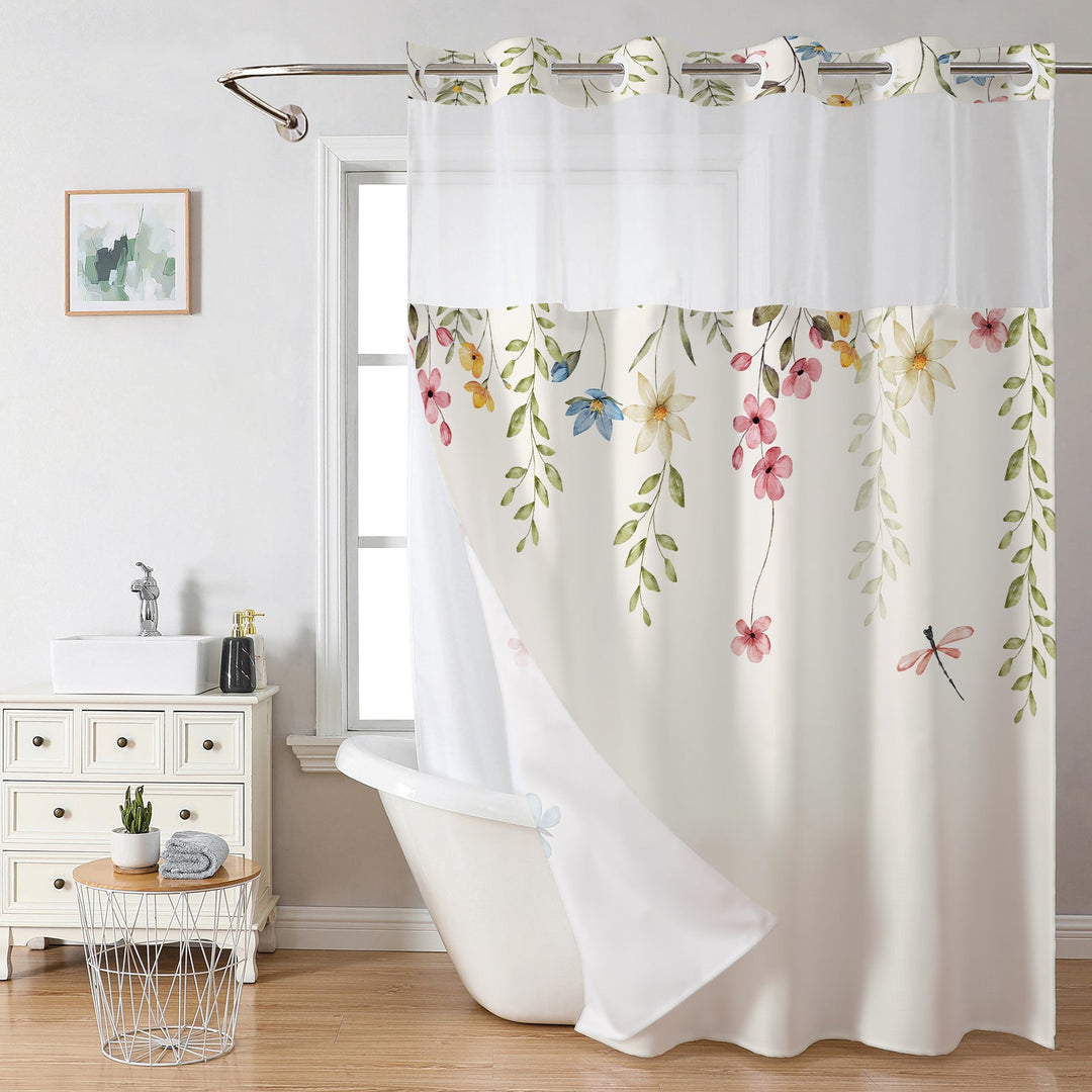 Floral Butterfly Shower Curtain Kalsten