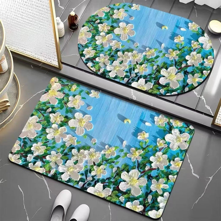 Floral Patterned Bath Mat Kalsten