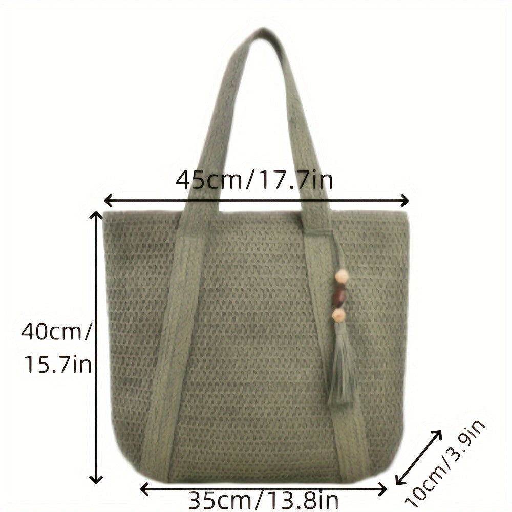 Macrame Tote with Woven Design Kalsten