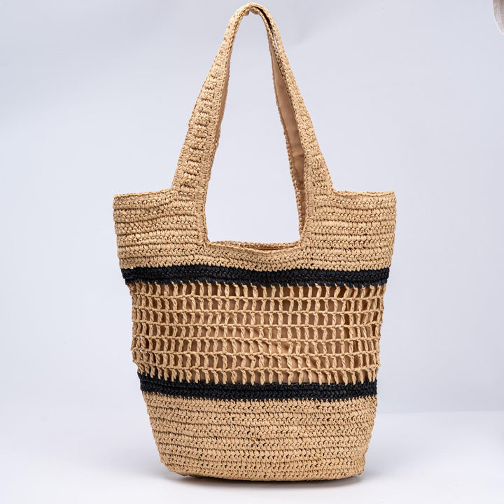 Handwoven tote bag with modern grid pattern Kalsten
