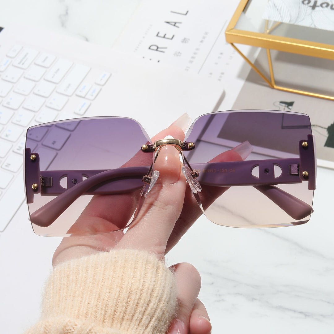 Women's High-Quality Rectangular Sunglasses with Fashionable Metal Frame Kalsten