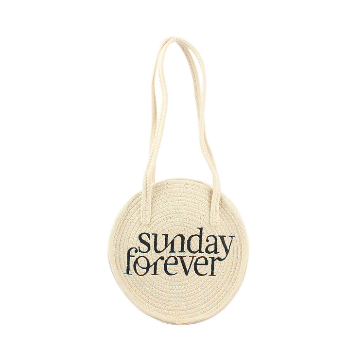 Round tote bag with stylish lettering Kalsten