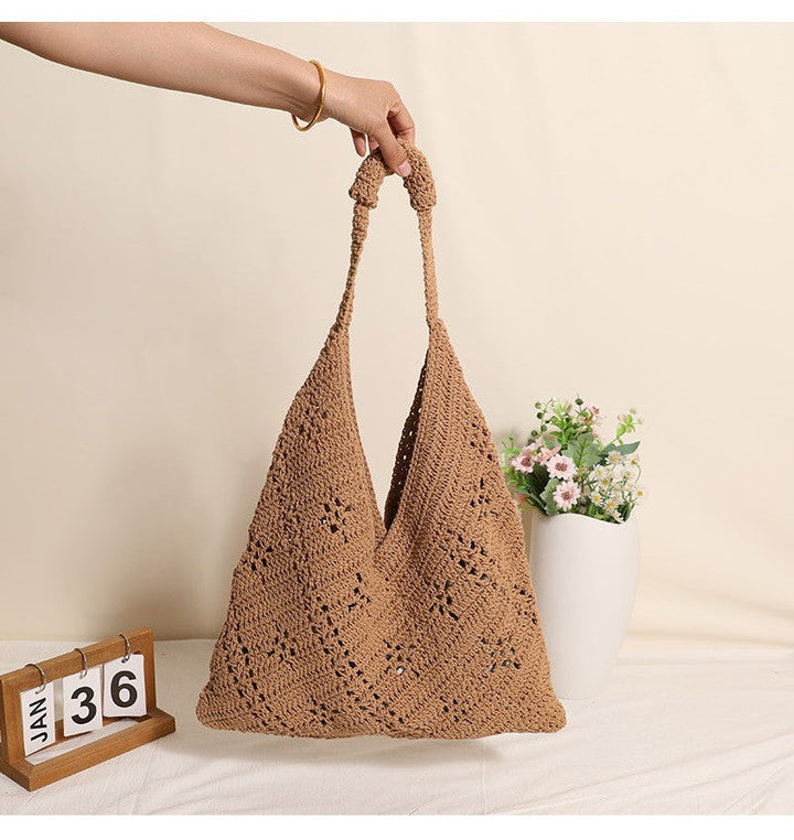 Hand-knotted Tote Bag in V-Design Kalsten
