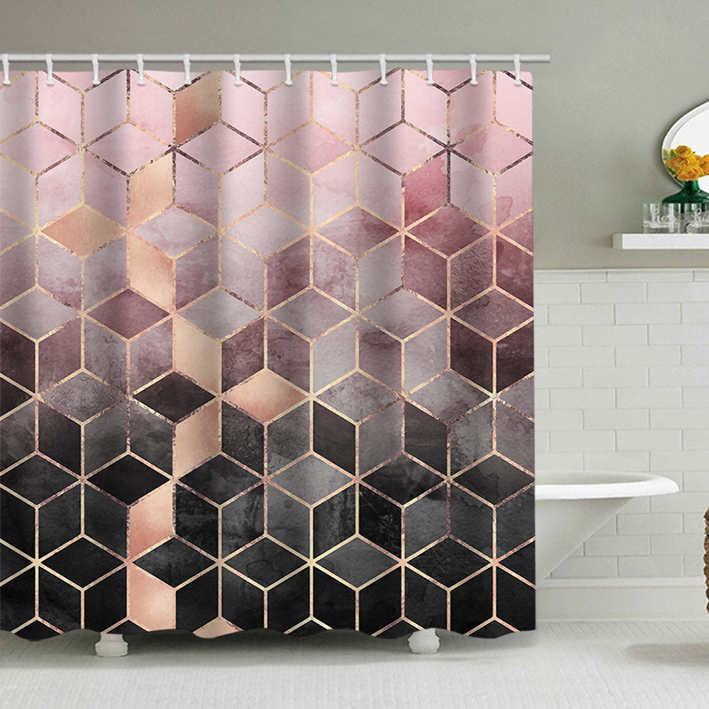 Textured Mosaic Pattern Shower Curtain Kalsten
