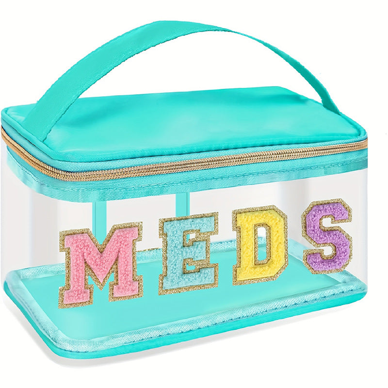 Transparent cosmetic organizer bag with glitter details Kalsten