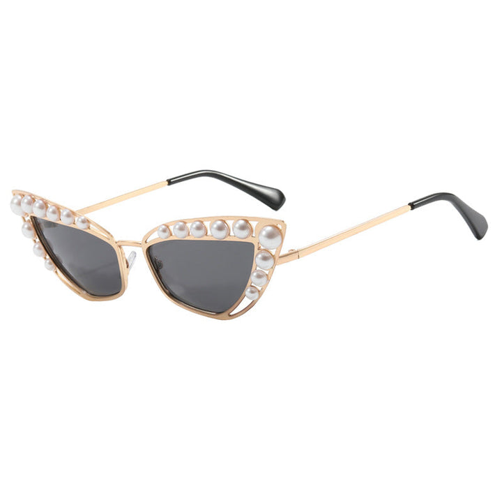 Ladies Cat-Eye Sunglasses with Exclusive Pearl Tip Frame Kalsten