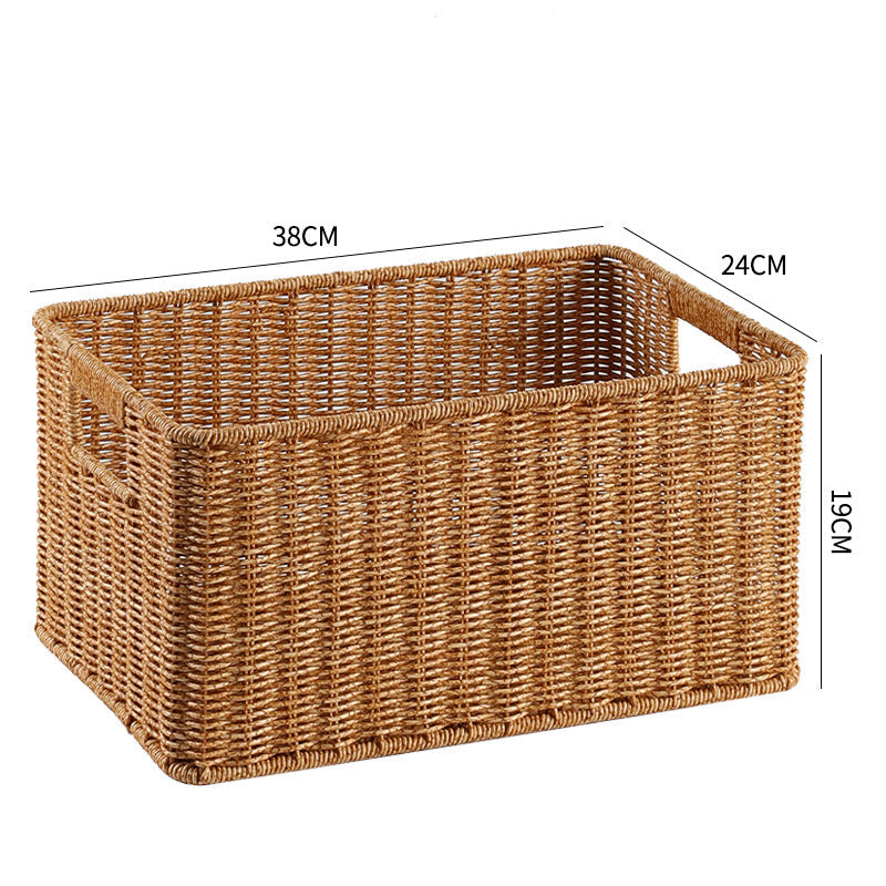 Handwoven Storage Basket with Cutout Handles Kalsten